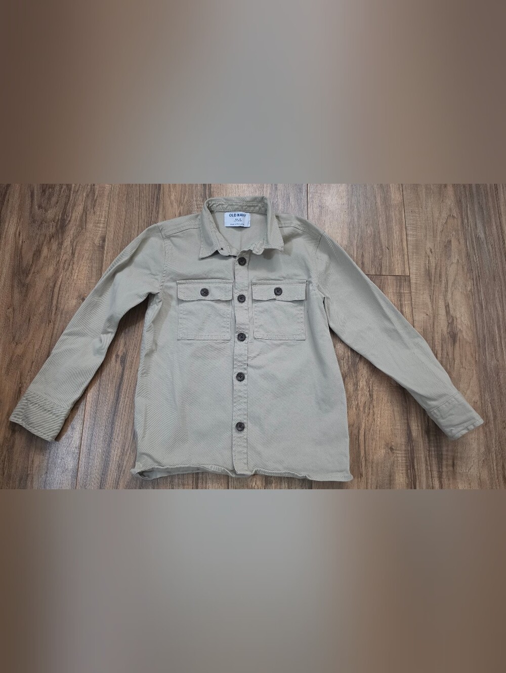Old Navy Boy's Light Tan Button-Front Casual Shirt Jacket S 6-7